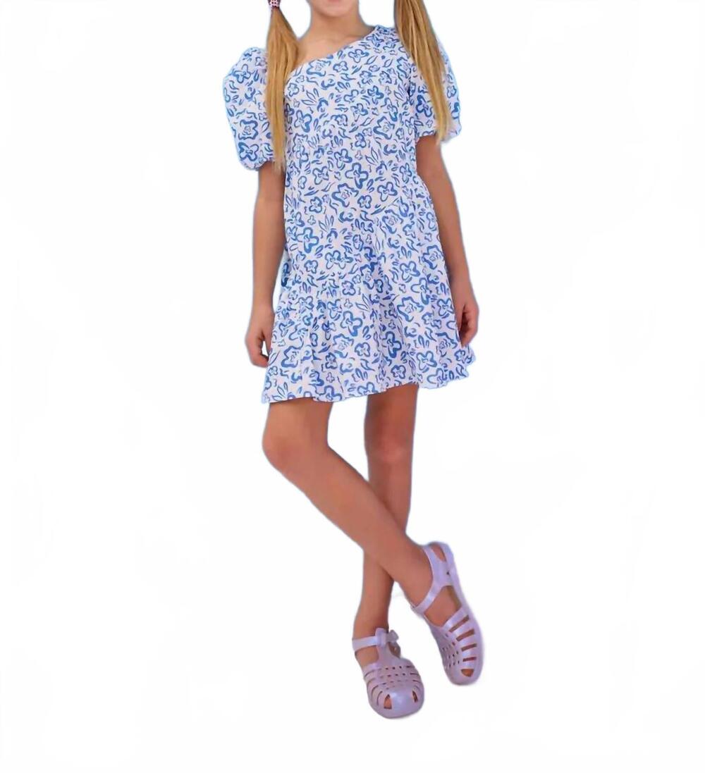 NEW BISBY asymmetrical floral dress in matisse blooms